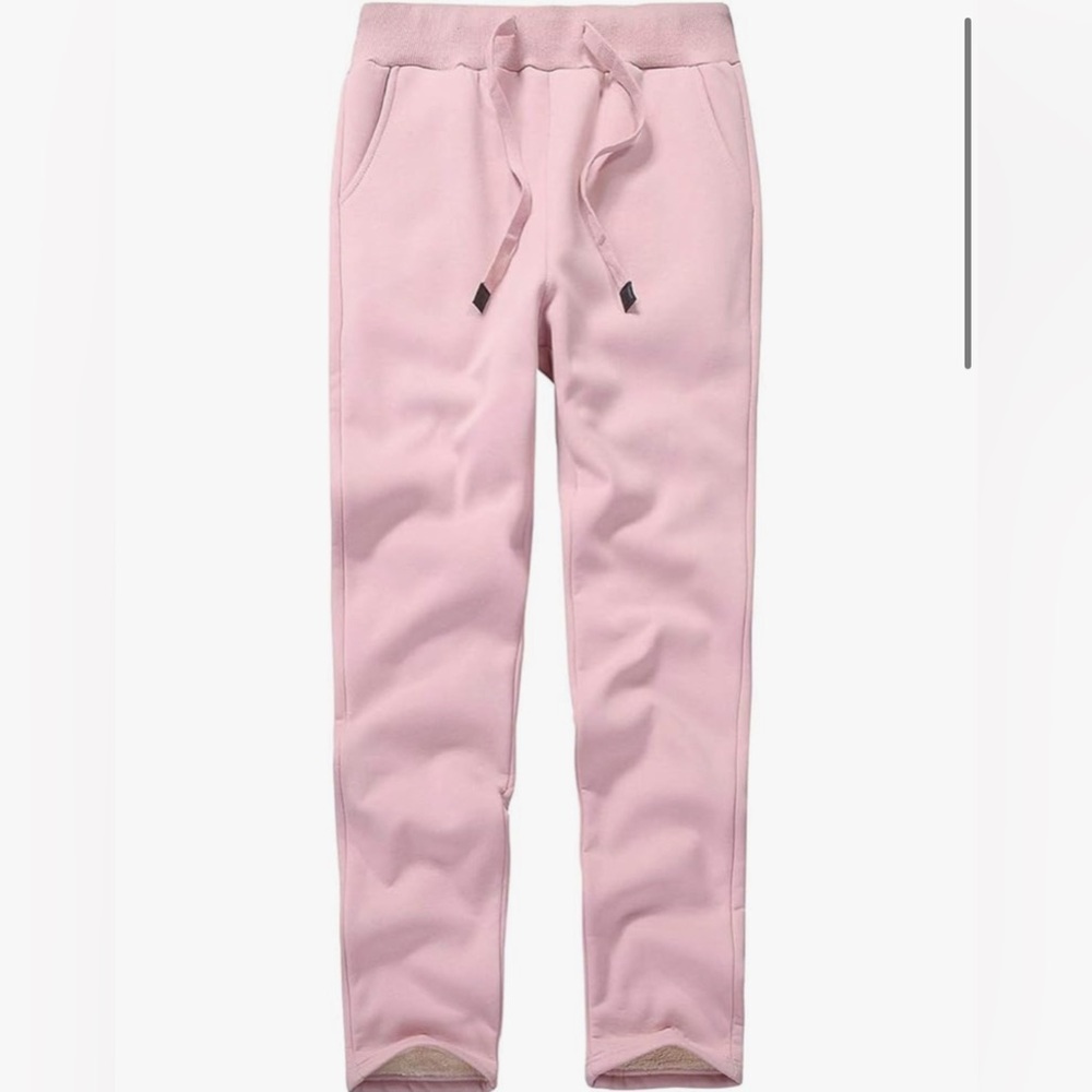 Pink Jogger Sweatpants with Sherpa Lining